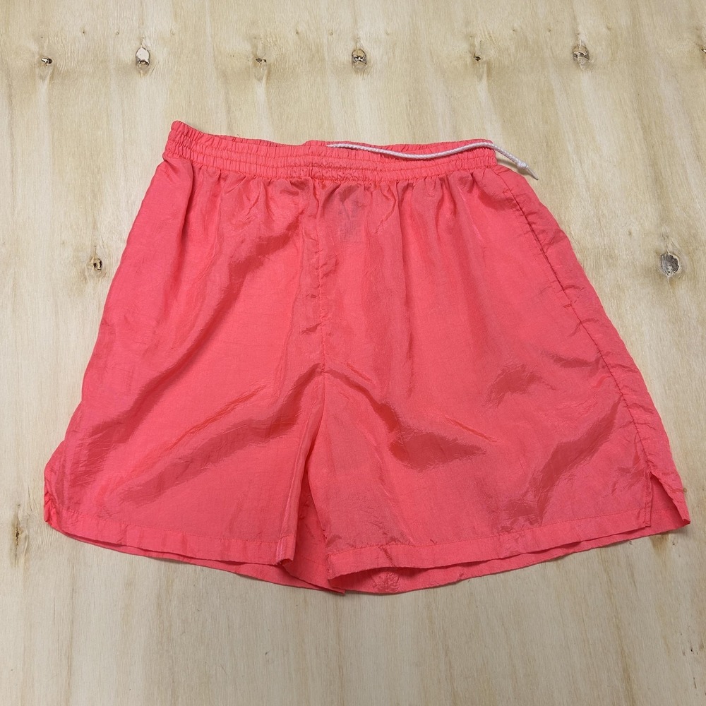 Vintage Bike Shorts Mens XL Pink Nylon Running Gym Training Elastic Waist USA